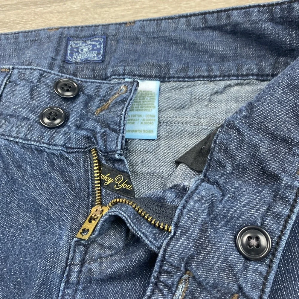 LUCKY BRAND DUNGAREES Flare Leg Women's Low Rise Jeans Flap Pockets 6/28 7W10208 - Picture 4 of 13